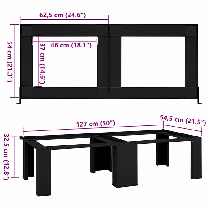 Suport pentru mașina de spălat 2 pcs Negru 127 x 54,5 x 32,5 cm - WALTI WALTI