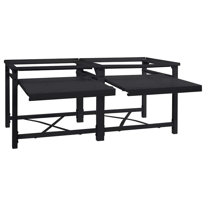 Suport pentru mașina de spălat 2 pcs Negru 120 x 56 x 52 cm - WALTI WALTI