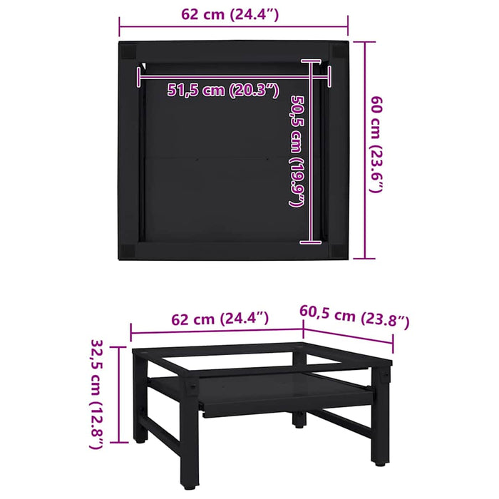 Suport pentru mașina de spălat Negru 62 x 60,5 x 32,5 cm Oțel - WALTI WALTI