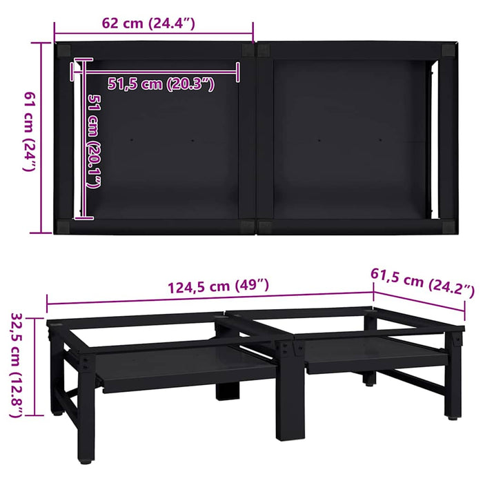 Suport pentru mașina de spălat 2 pcs Negru Oțel - WALTI WALTI