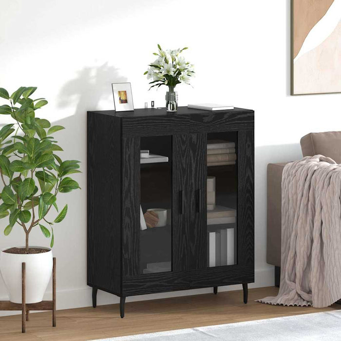 Bufet Stejar Negru 69,5 x 34 x 90 cm Lemn compozit - WALTI WALTI