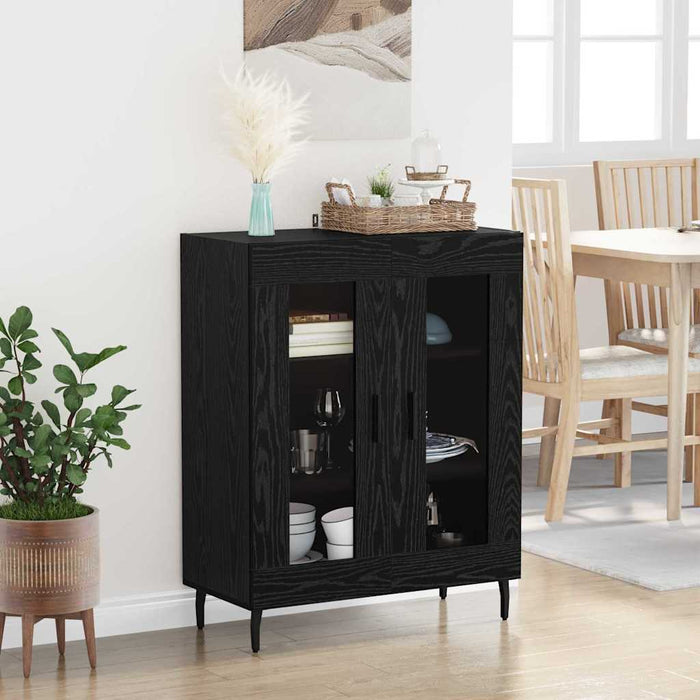 Bufet Stejar Negru 69,5 x 34 x 90 cm Lemn compozit - WALTI WALTI