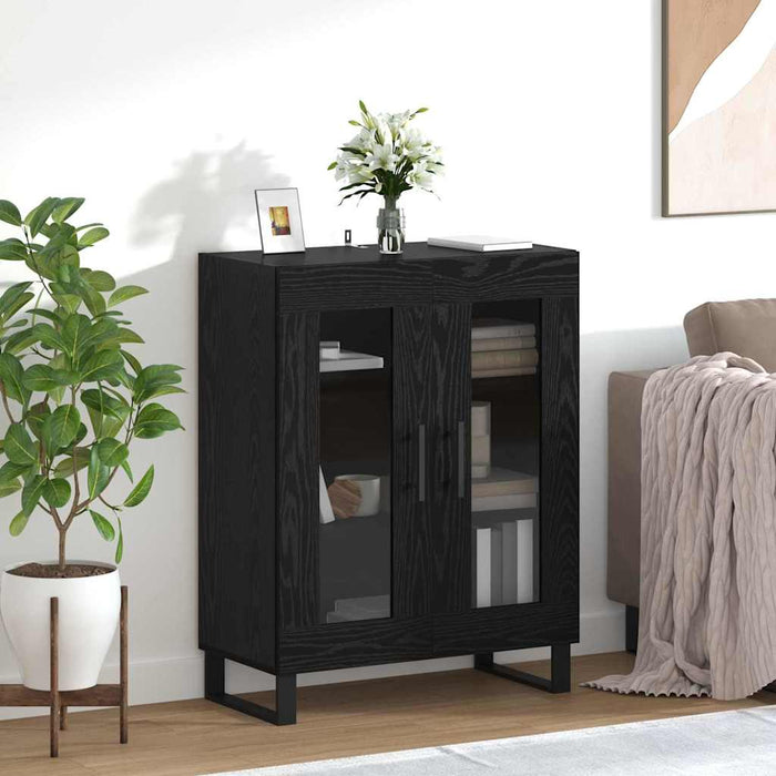 Bufet Stejar Negru 69,5 x 34 x 90 cm Lemn compozit - WALTI WALTI