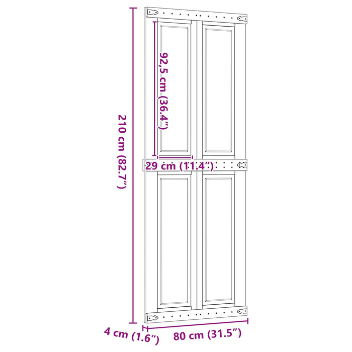Ușă hambar Corona Maro Miere 80 x 210 cm Lemn masiv de pin - WALTI WALTI