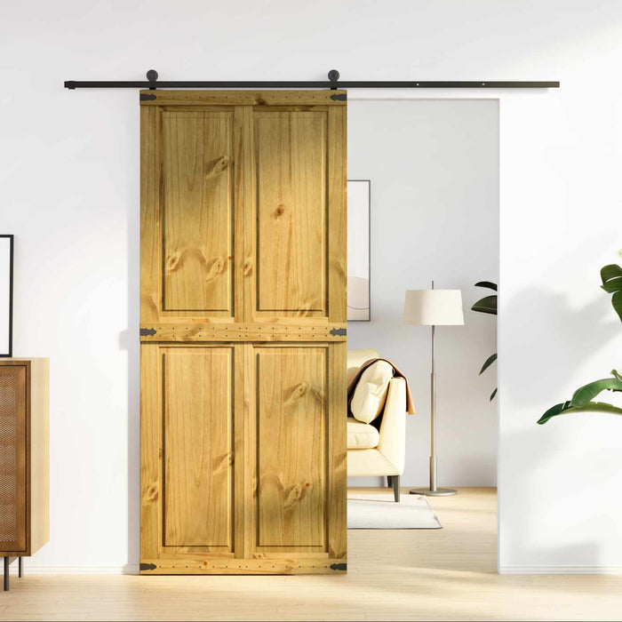 Ușă hambar Corona Maro Miere 90 x 210 cm Lemn masiv de pin - WALTI WALTI