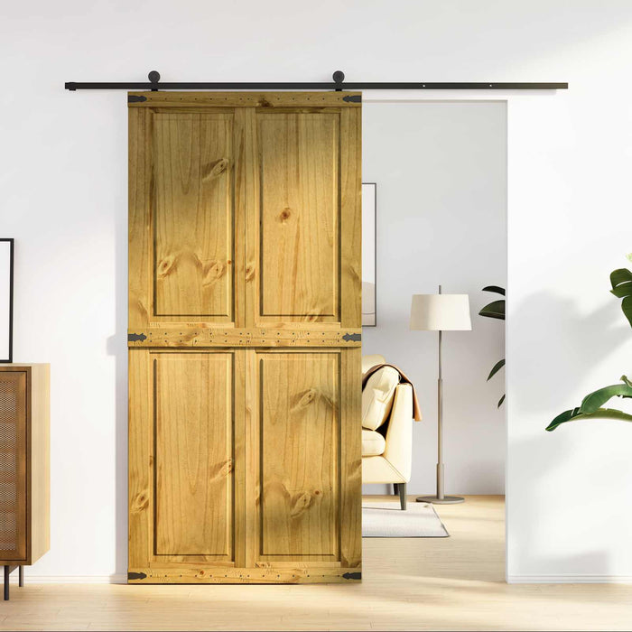 Ușă hambar Corona Maro Miere 100 x 210 cm Lemn masiv de pin - WALTI WALTI
