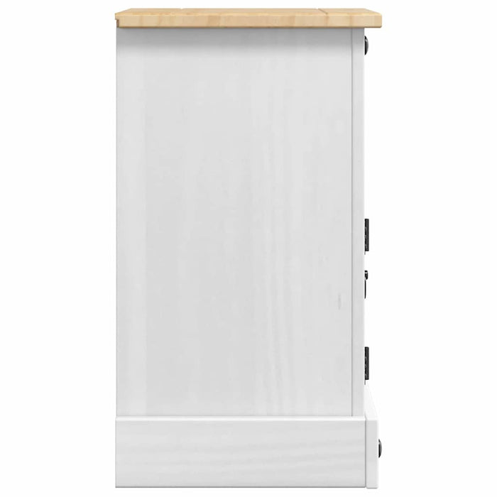 Noptieră Corona Alb 35 x 32,5 x 58 cm Lemn de pin masiv - WALTI WALTI