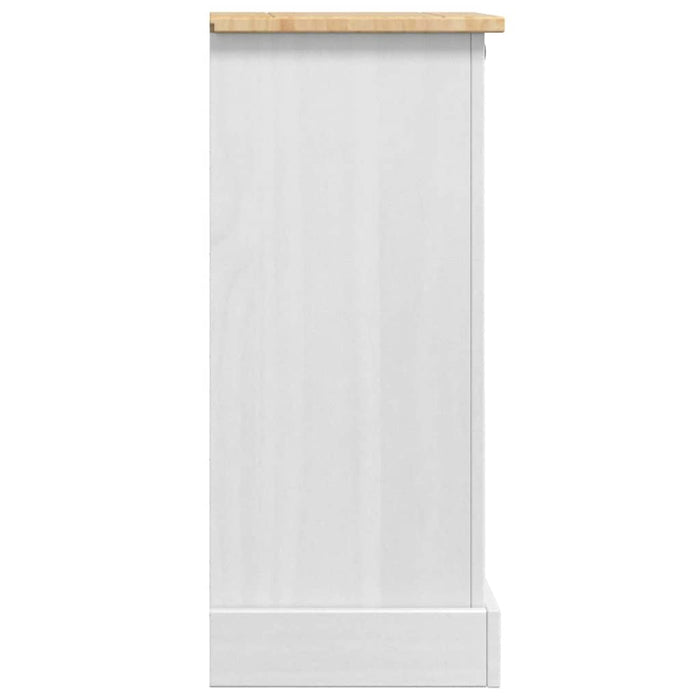 Noptieră cu sertar Alb 35 x 32,5 x 74 cm Lemn de pin masiv - WALTI WALTI