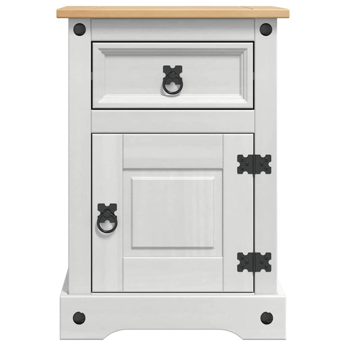 Noptieră cu sertar Corona Alb 45 x 35 x 64 cm Lemn de pin masiv - WALTI WALTI