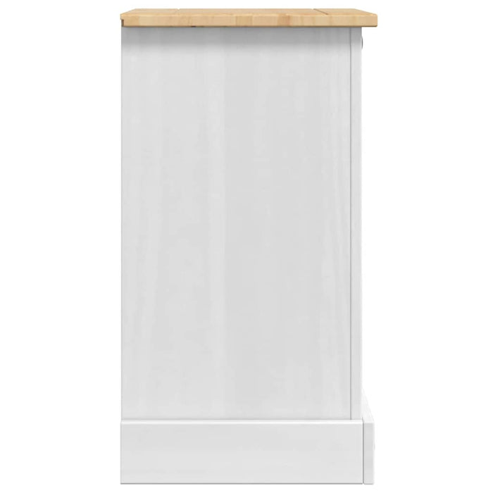 Noptieră cu sertar Alb 45 x 35 x 64 cm Lemn de pin masiv - WALTI WALTI