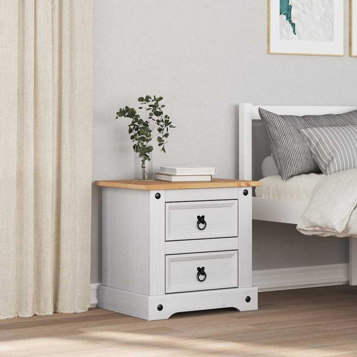 Noptieră cu sertar Alb 53 x 39 x 47 cm Lemn de pin masiv - WALTI WALTI