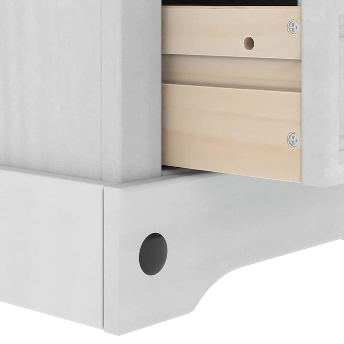 Noptieră cu sertar Alb 53 x 39 x 84 cm Lemn de pin masiv - WALTI WALTI