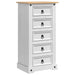 Noptieră Corona Alb 53 x 39 x 103 cm Lemn de pin masiv - WALTI WALTI