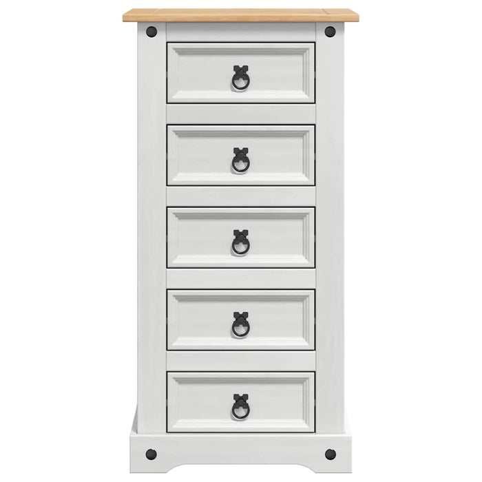 Noptieră Corona Alb 53 x 39 x 103 cm Lemn de pin masiv - WALTI WALTI