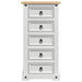 Noptieră Corona Alb 53 x 39 x 103 cm Lemn de pin masiv - WALTI WALTI