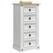 Noptieră Corona Alb 53 x 39 x 103 cm Lemn de pin masiv - WALTI WALTI
