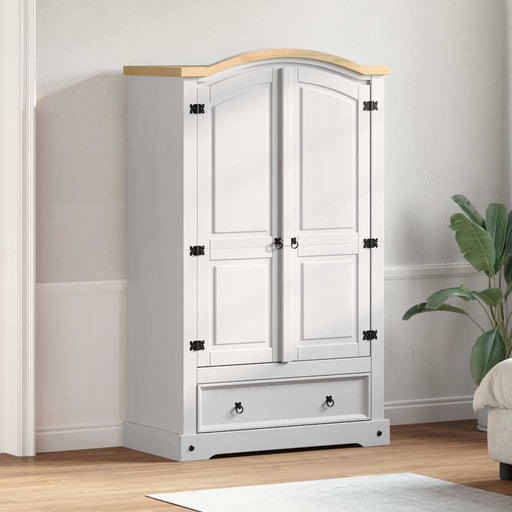 Dulap cu sertar Corona Alb 101 x 52 x 170 cm Lemn de pin masiv - WALTI WALTI