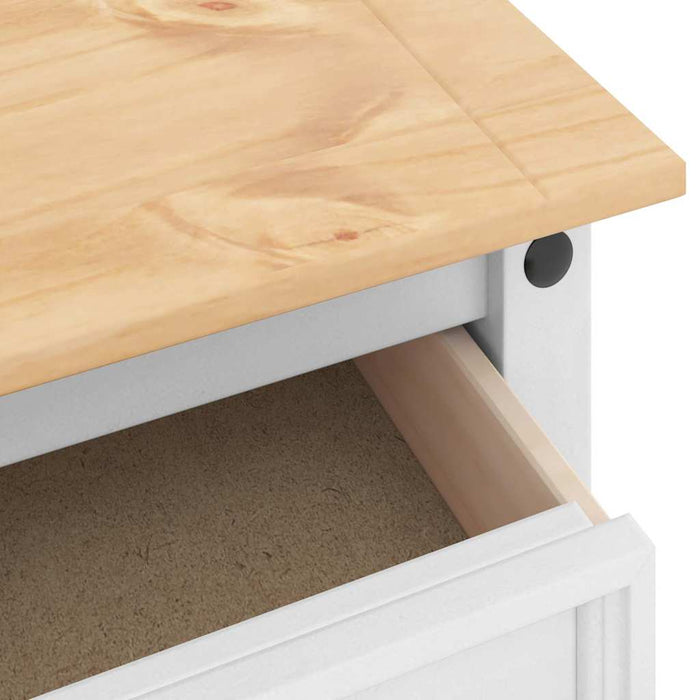 Masă laterală cu sertar Alb 50 x 50 x 50 cm Lemn de pin masiv - WALTI WALTI