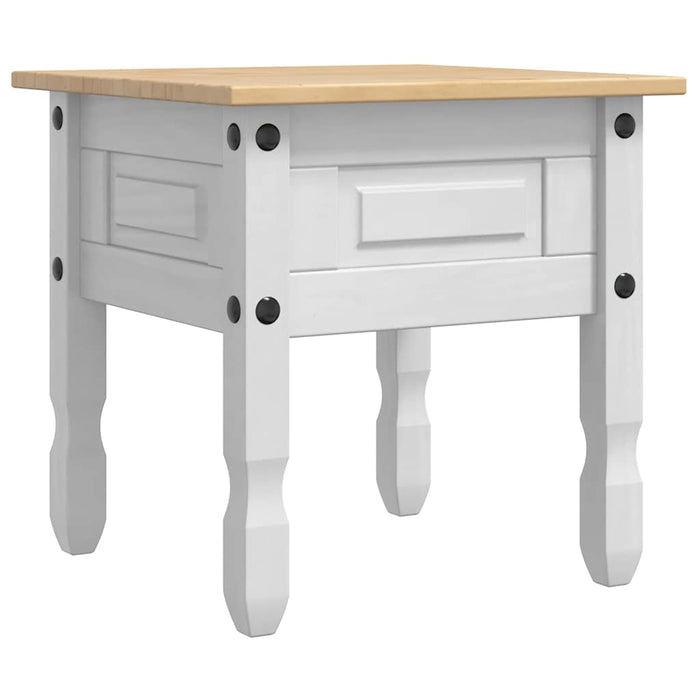 Masă laterală cu sertar Alb 50 x 50 x 50 cm Lemn de pin masiv - WALTI WALTI