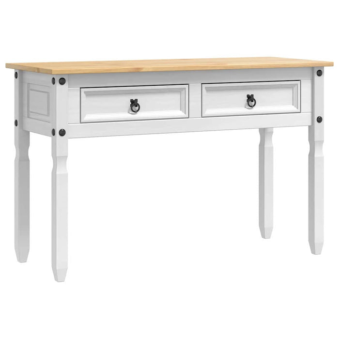 Masă laterală cu sertar Alb 115 x 46 x 73 cm Lemn de pin masiv - WALTI WALTI