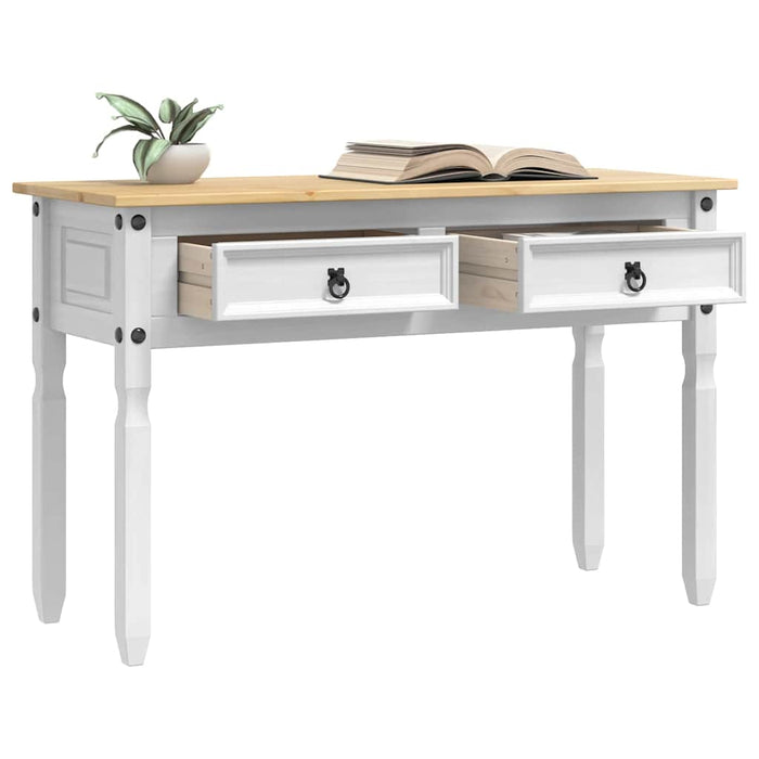 Masă laterală cu sertar Alb 115 x 46 x 73 cm Lemn de pin masiv - WALTI WALTI
