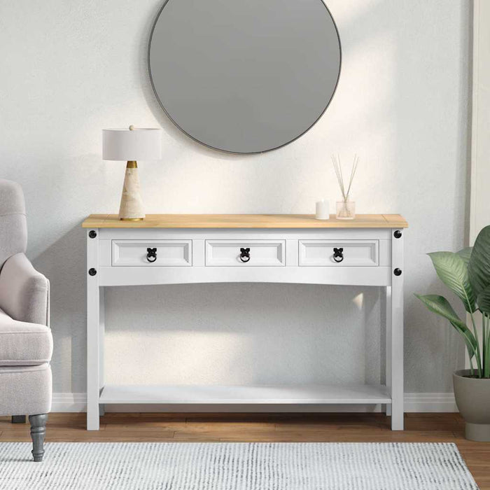 Masă laterală Alb 114 x 34,5 x 73 cm Lemn de pin masiv - WALTI WALTI