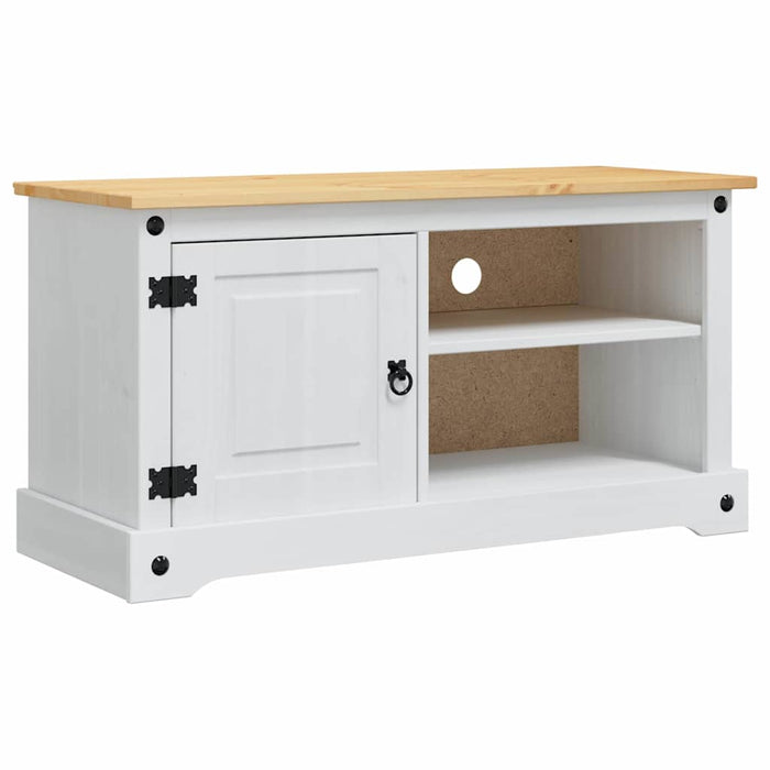 Cabinet TV Corona Alb 100 x 40 x 52 cm Lemn de pin masiv - WALTI WALTI