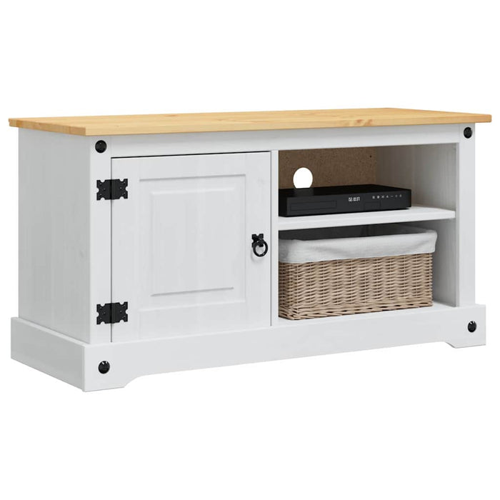 Cabinet TV Corona Alb 100 x 40 x 52 cm Lemn de pin masiv - WALTI WALTI