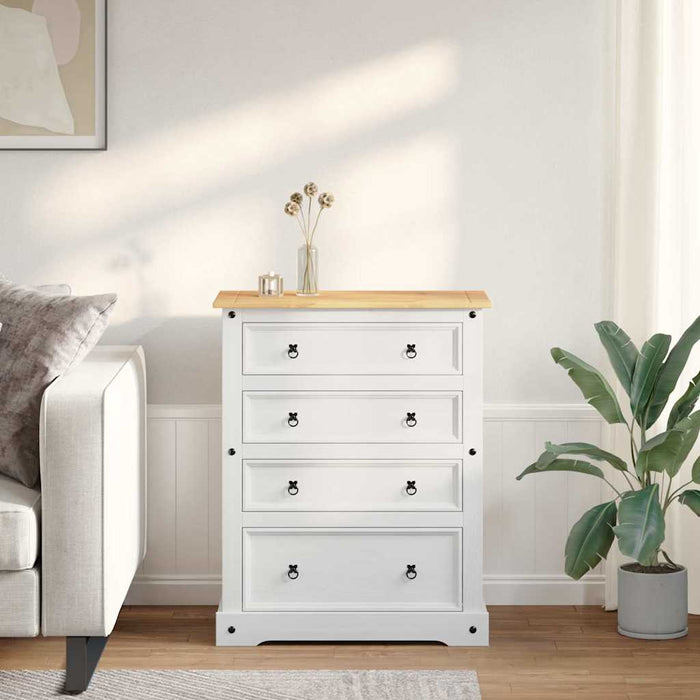 Cufere de Depozitare Alb 92 x 48 x 114 cm Lemn de pin masiv - WALTI WALTI