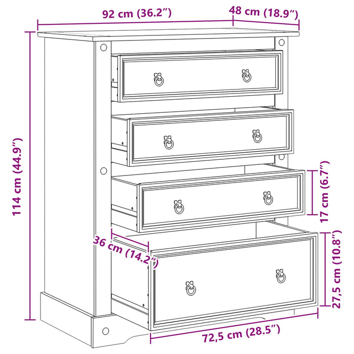 Cufere de Depozitare Alb 92 x 48 x 114 cm Lemn de pin masiv - WALTI WALTI