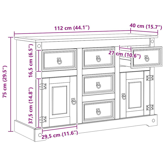 Cufere de Depozitare cu sertar Corona Alb 112 x 40 x 75 cm - WALTI WALTI