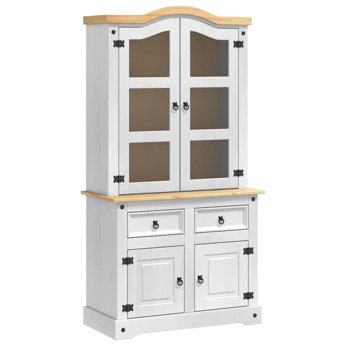Bufet cu sertar Alb 100 x 48,5 x 179 cm Lemn de pin masiv - WALTI WALTI