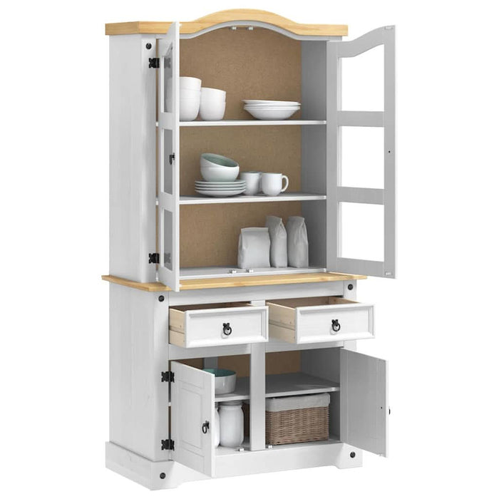 Bufet cu sertar Alb 100 x 48,5 x 179 cm Lemn de pin masiv - WALTI WALTI