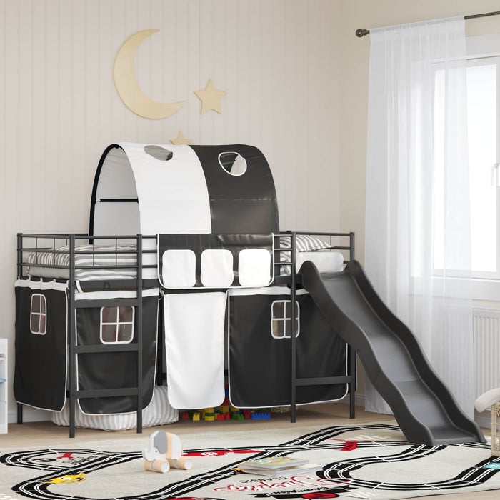 Cadru de pat supraetajat pentru copii Negru 75 x 190 cm Metal WALTI
