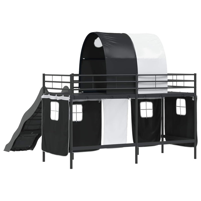 Cadru de pat supraetajat pentru copii Negru 75 x 190 cm Metal WALTI