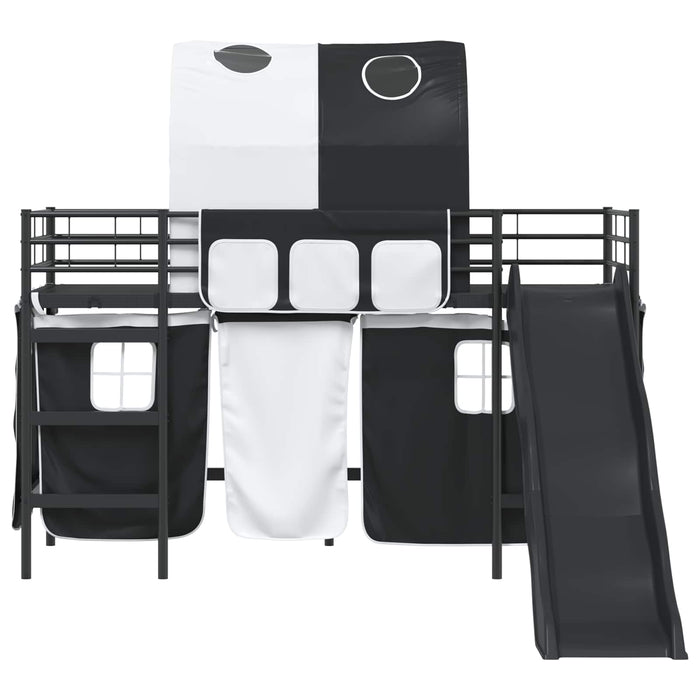 Cadru de pat supraetajat pentru copii Negru 75 x 190 cm Metal WALTI