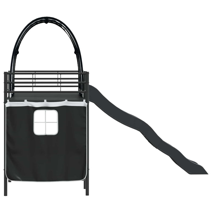 Cadru de pat supraetajat pentru copii Negru 75 x 190 cm Metal WALTI