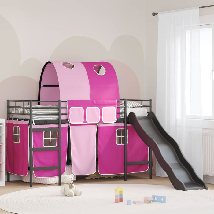Cadru de pat supraetajat pentru copii Negru și roz 75 x 190 cm WALTI