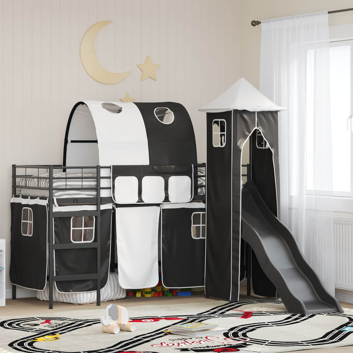 Cadru de pat supraetajat pentru copii Negru 90 x 190 cm Metal - WALTI WALTI
