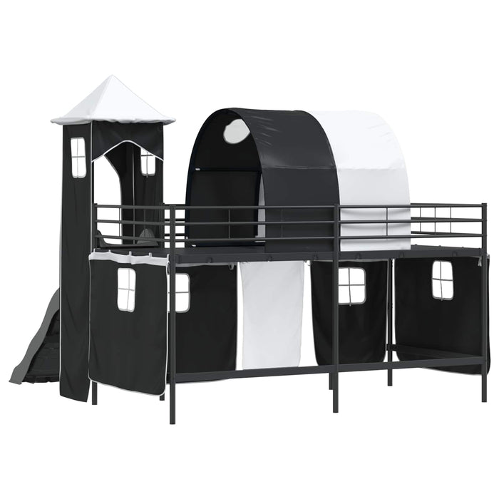 Cadru de pat supraetajat pentru copii Negru 107 x 200 cm Metal WALTI