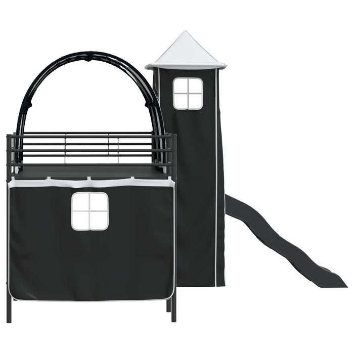 Cadru de pat supraetajat pentru copii Negru 107 x 200 cm Metal WALTI