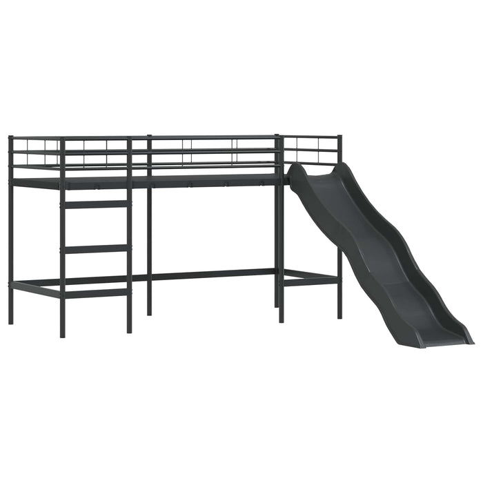 Cadru de pat supraetajat pentru copii Negru și Albastru Metal WALTI