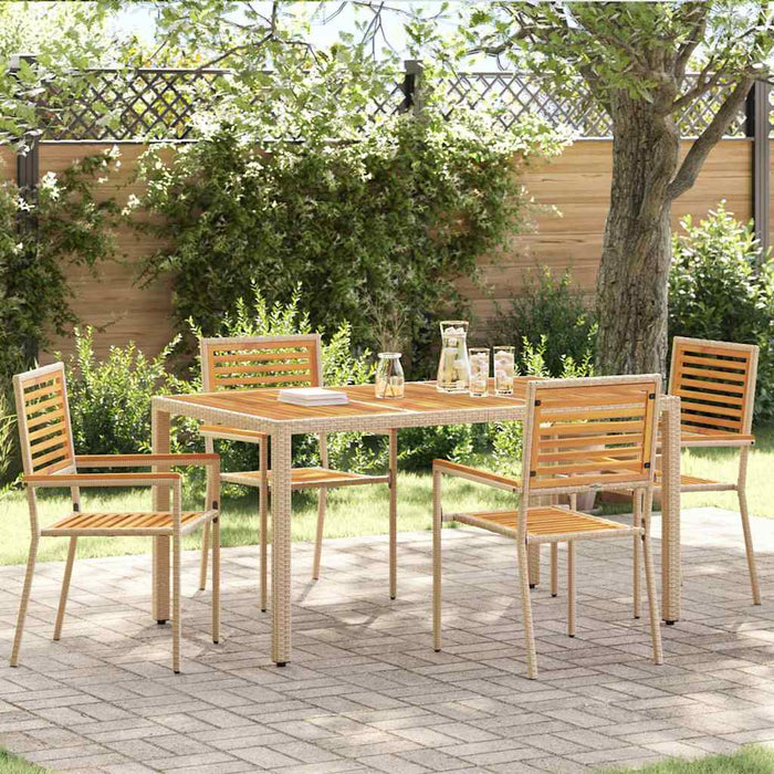 Scaune de grădină stivuibile 4 pcs Marron, Bej - WALTI WALTI