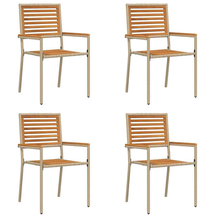 Scaune de grădină stivuibile 4 pcs Marron, Bej - WALTI WALTI