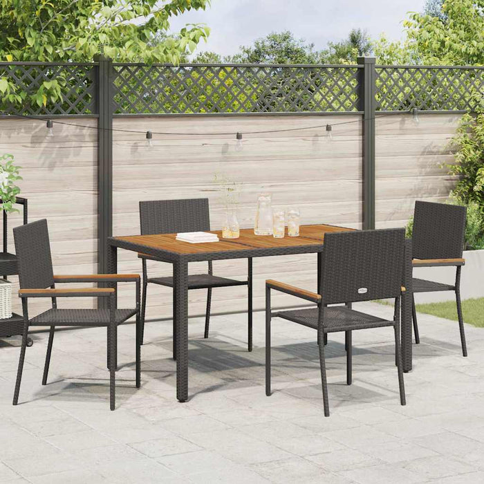 Scaune de grădină stivuibile 4 pcs Negru, Marron - WALTI WALTI