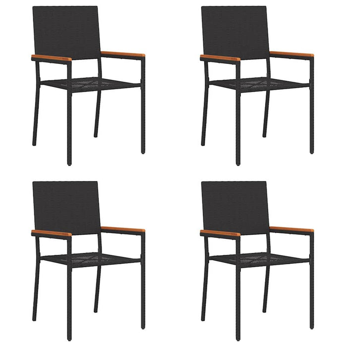 Scaune de grădină stivuibile 4 pcs Negru, Marron - WALTI WALTI