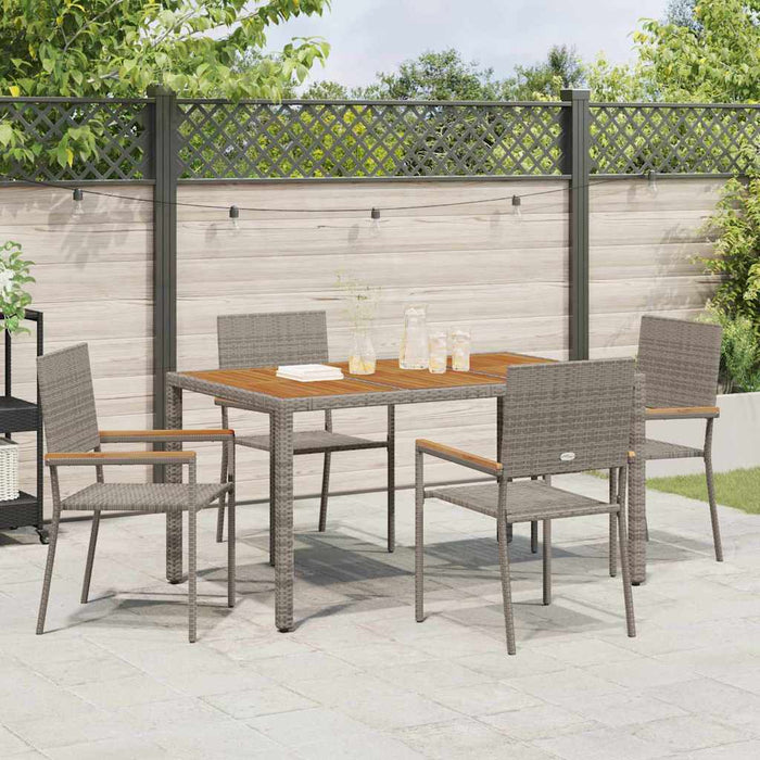 Scaune de grădină stivuibile 4 pcs Maro, Gri - WALTI WALTI