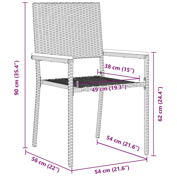 Scaune de grădină stivuibile 4 pcs Maro, Gri - WALTI WALTI