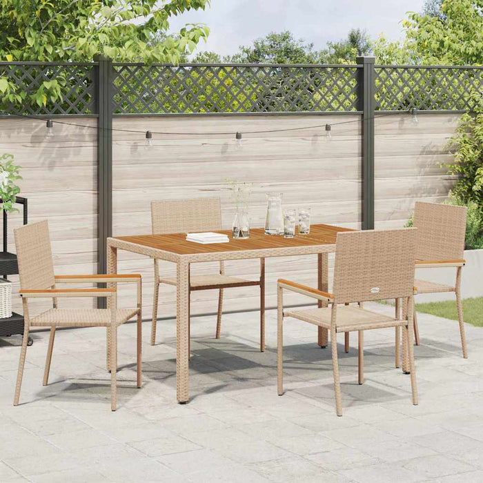 Scaune de grădină stivuibile 4 pcs Crema, Marron - WALTI WALTI