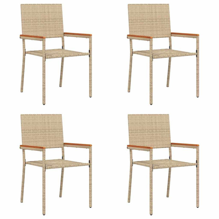 Scaune de grădină stivuibile 4 pcs Crema, Marron - WALTI WALTI